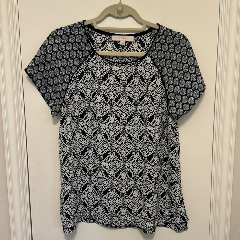 LOFT Floral Short-sleeved Blouse